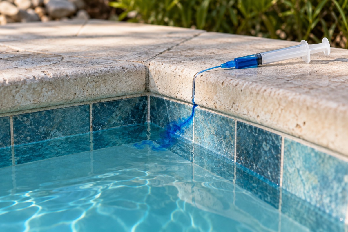 Pool waterline and a leak-testing tool